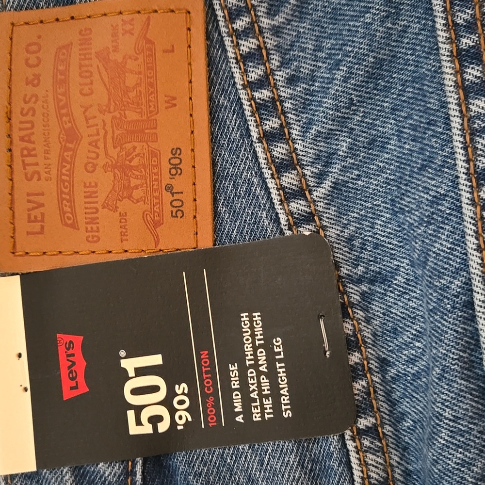LEVI'S 501 '90S BUTTON FLY WOMEN'S PREMIUM DENIM JEANS NEW TAGS 26 X 30 MID RISE - Picture 13 of 15